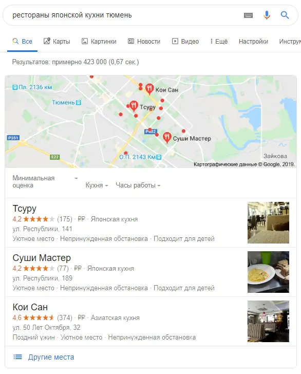 Локальная поисковая выдача в Google (local SEO)