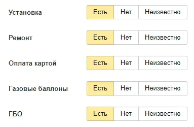 Атрибуты компании в Яндекс.Бизнес